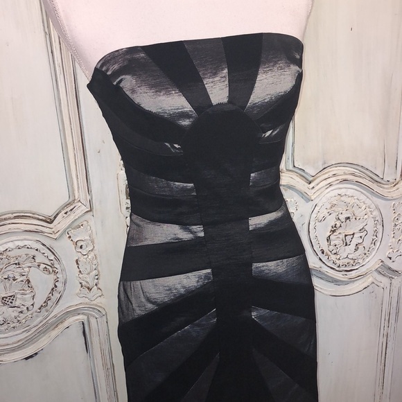 Jessica McClintock Strapless SunBurst Graphic Panels Dress Size 4 Prom, Wedding - Picture 2 of 9